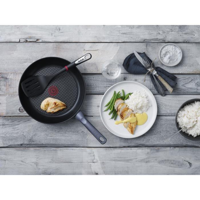 TEFAL INGENIO Spatule a fente, Bague de sécurité silicone, Sans BPA, Résiste jusqu'a 230° C, Compatible lave-vaisselle K2060814 TEFAL