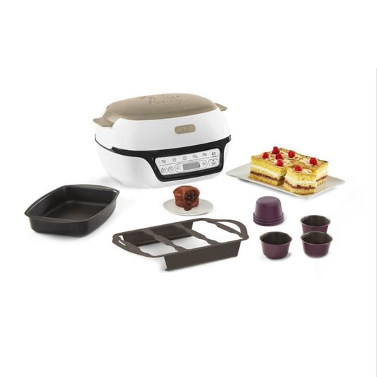 TEFAL Machine a gâteaux intelligente 5 programmes précis Moule antiadhésif 6 moules a muffins Creabake Cake Factory