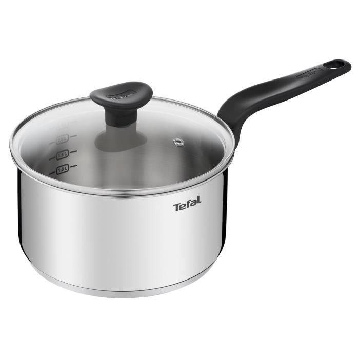 Tefal Primary Casserole 20 cm + couvercle verre, 3 L, Induction, Acier inoxydable haute qualité, Garantie 10 ans E3082404 SEB