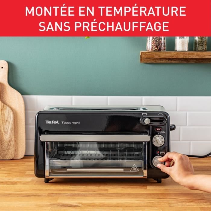 TEFAL Grille-pain et mini-four, Acier inoxydable, 6 niveaux de dorage, Température du grill jusqu'a 210°C, Toast N Grill TL600810 TEFAL