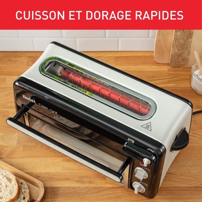 TEFAL Grille-pain et mini-four, Acier inoxydable, 6 niveaux de dorage, Température du grill jusqu'a 210°C, Toast N Grill TL600810 TEFAL