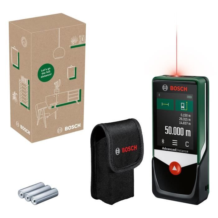 Télémetre laser AdvancedDistance 50 C de Bosch (mesure précise de la distance jusqu’a 50 metres écran tactile