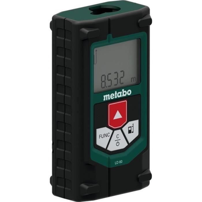 Appareil de mesure laser portable Metabo LD 60 dans son carton, télémètre laser