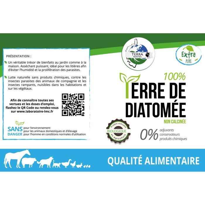 TERRA NOSTRA - 100% Terre de Diatomée - Multi-Usages - Qualité Alimentaire - Poudreuse 300 g TERRA NOSTRA