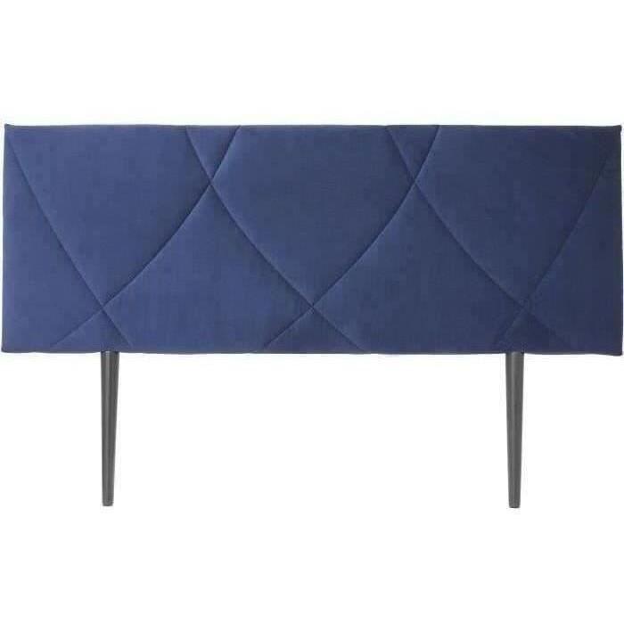 Tete de lit TUDOR - Velours Bleu Marine - L.162 x H.100 x P.7 cm AUCUNE