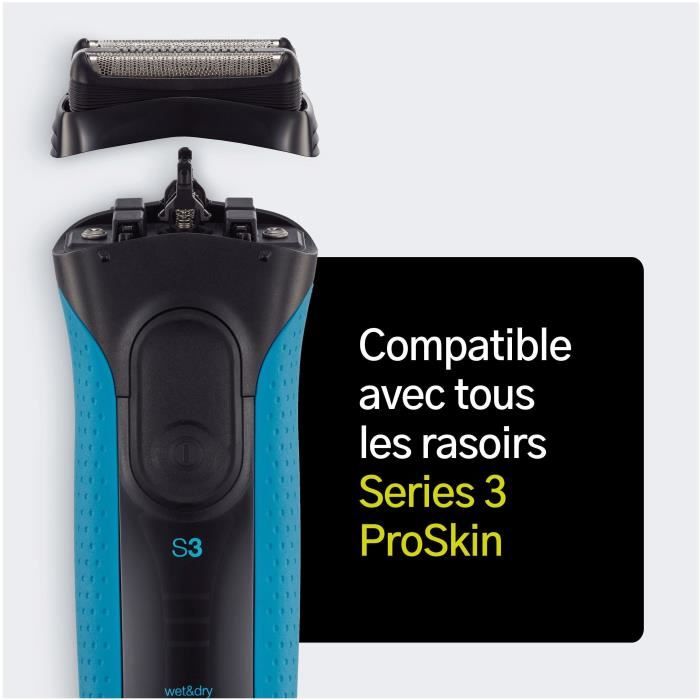 Tete de rechange pour rasoir électrique Braun Series 3 ProSkin noire - Modele 32B BRAUN