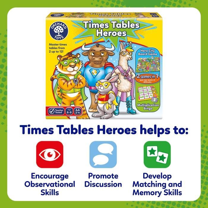 Time tables heroes - Jeu de calcul - ORCHARD