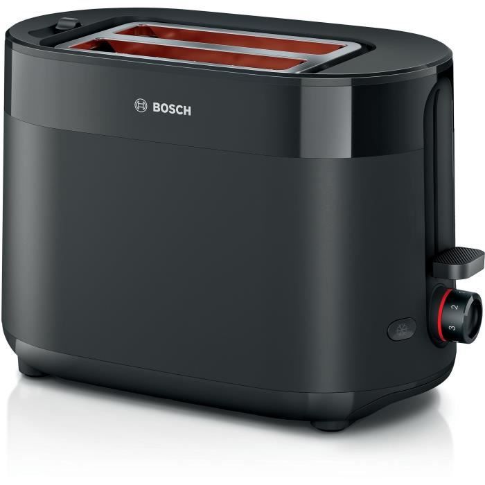 Toaster - BOSCH -  TAT2M123 MyMoment - Noir - 2 tranches - centrage automatique du pain - fonctions décongélation et réchauffage BOSCH