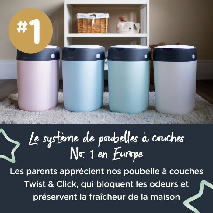 TOMMEE TIPEE - Recharges pour poubelles a couches - Twist & Click - Film multicouche antibactérien - Pack de 18