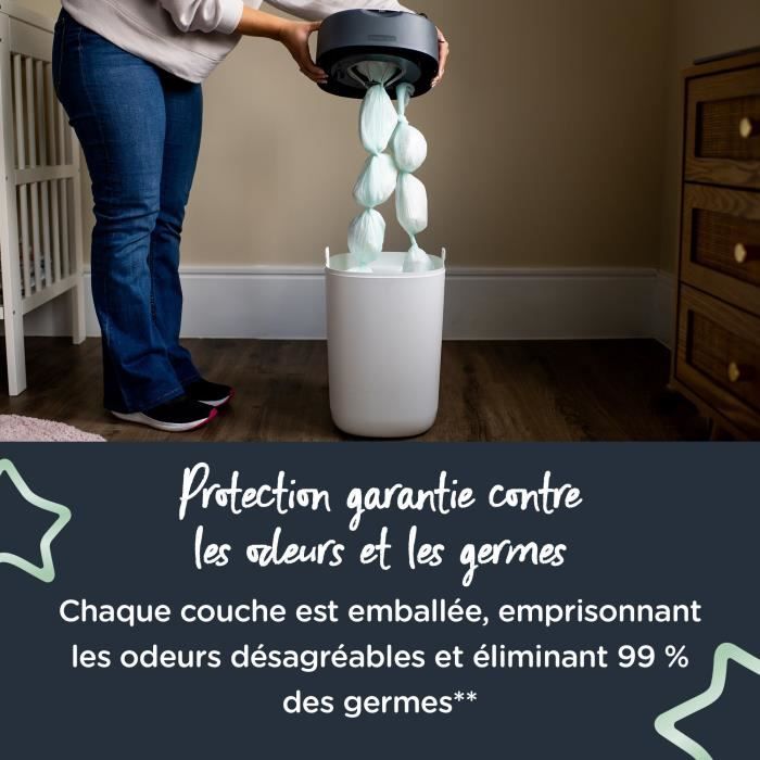 TOMMEE TIPEE - Recharges pour poubelles a couches - Twist & Click - Film multicouche antibactérien - Pack de 18