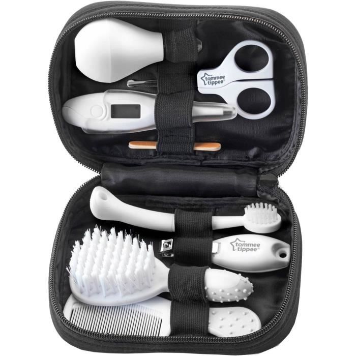 Kit de soin bébé Tommee Tippee avec accessoires d’hygiène dans une trousse pratique