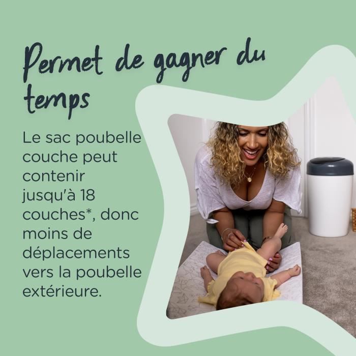 TOMMEE TIPPEE Lot de 6 Recharges Poubelle a Couches Simplee Protection Anti-Odeur et Anti-Germe