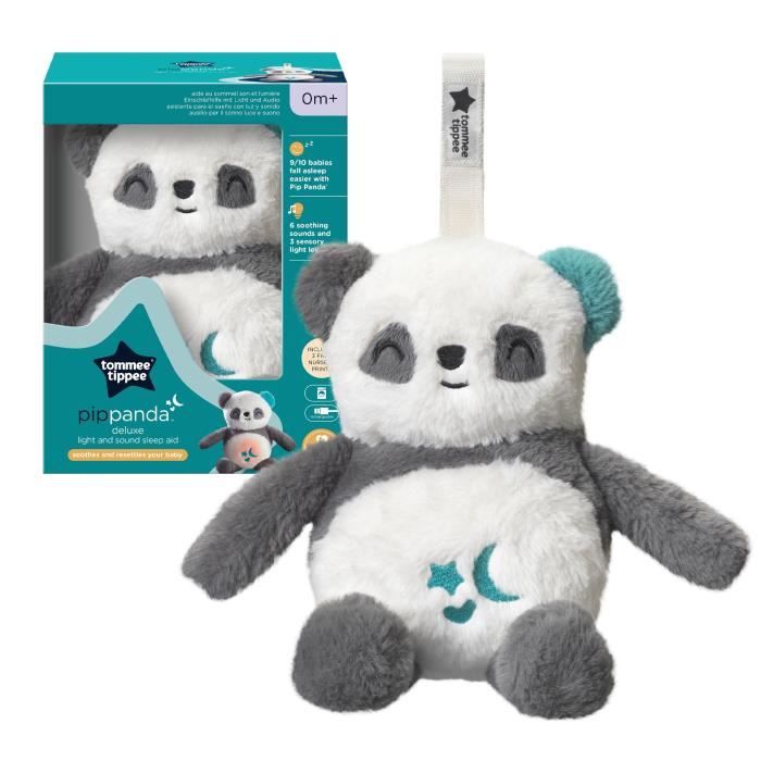 TOMMEE TIPPEE Peluche veilleuse de luxe avec CrySensor 6 sons apaisants USB lavable en machine Pippo le Panda