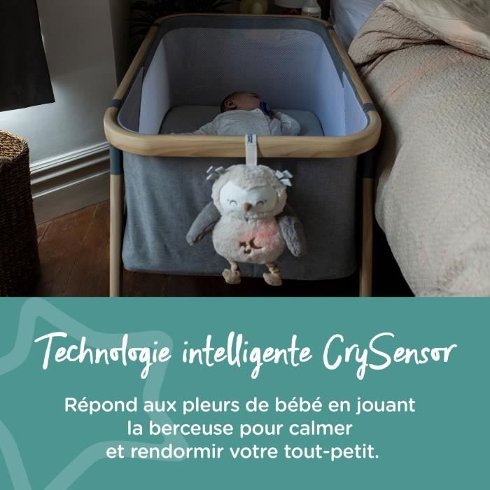 TOMMEE TIPPEE Peluche veilleuse de luxe avec CrySensor 6 sons apaisants USB lavable en machine Ollie la Chouette