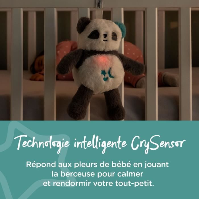 TOMMEE TIPPEE Peluche veilleuse de luxe avec CrySensor 6 sons apaisants USB lavable en machine Pippo le Panda