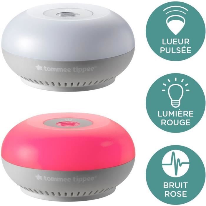 TOMMEE TIPPEE Veilleuse dreammaker avec lumiere rouge bruit rose et capteur intelligent CrySensor