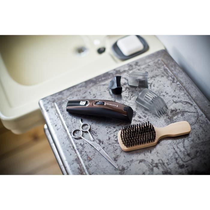 Tondeuse Barbe Beard Kit REMINGTON - Lames Titanium Auto-Affûtées - Sabots Ajustables - Batterie Lithium