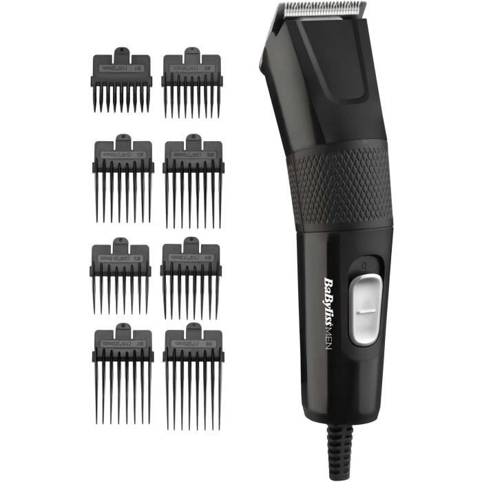 Tondeuse cheveux BaByliss E756E avec lames XL et 8 guides de coupe pour une finition professionnelle