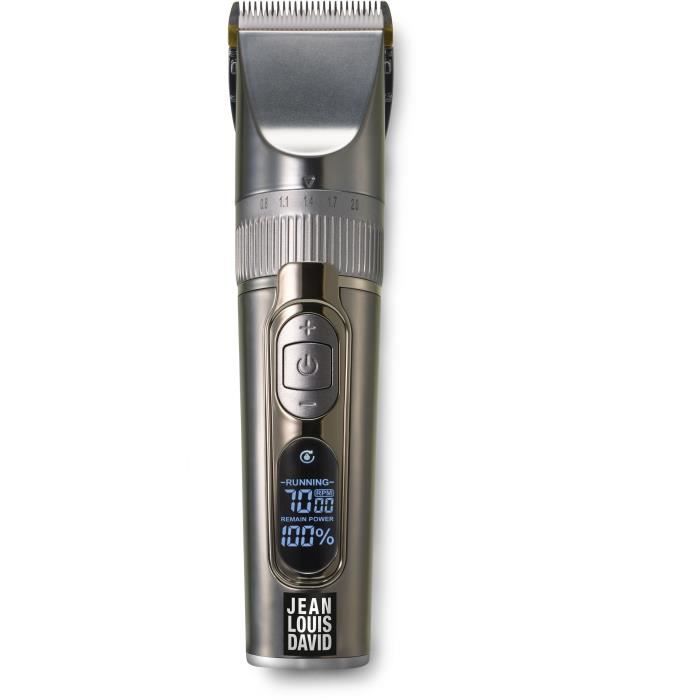 Tondeuse cheveux & barbe - JEAN LOUIS DAVID - Digital Clipper - 25 hauteurs de coupe - Batterie Lithium-Ion - Grande