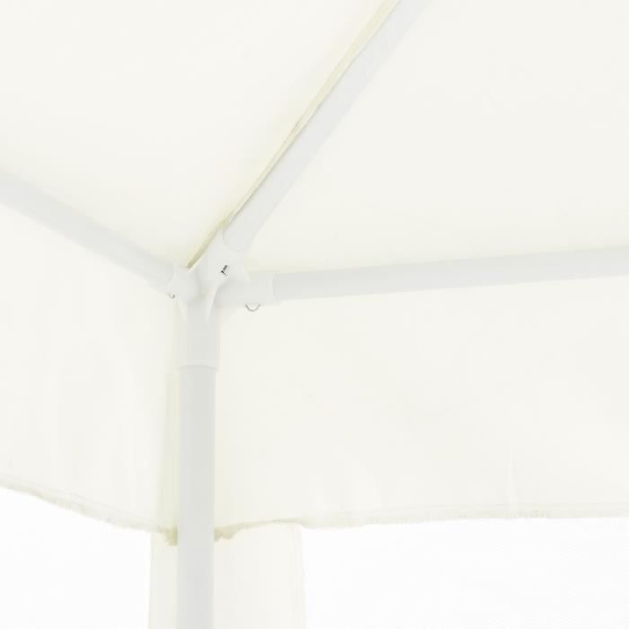 Tonnelle de jardin avec 4 moustiquaires - 3x3m - Acier et polyester 140 g - Blanc AUCUNE