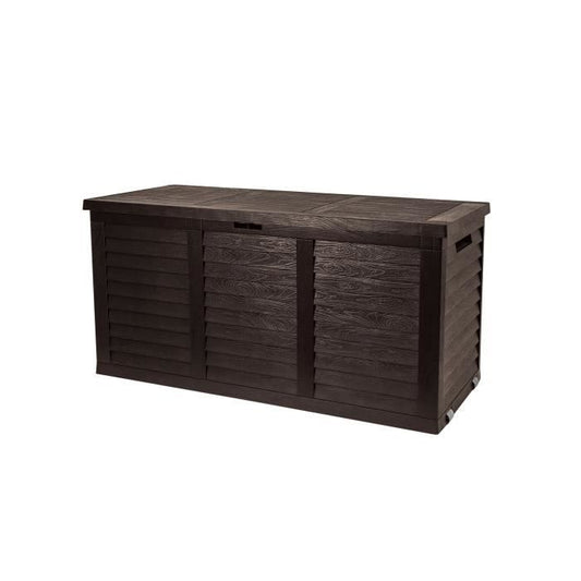 TOOD Malle  / coffre de rangement en résine - 350 L - 119 x 52 x 58 cm - Marron aspect bois TOOD