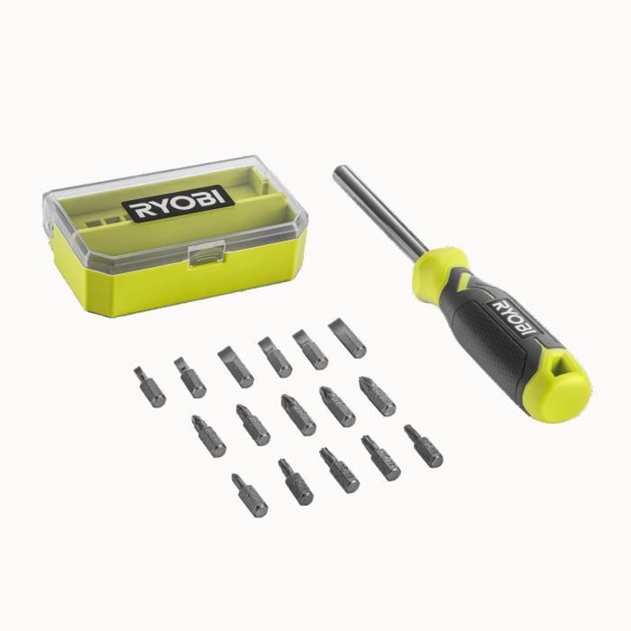 Tournevis et coffret d’embouts - RYOBI - 17 pcs