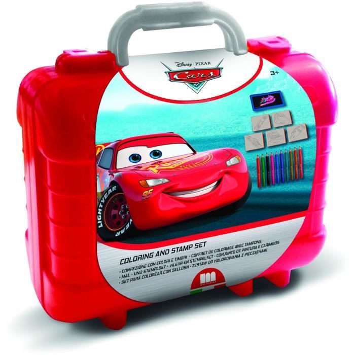 Travel Set - MULTIPRINT - 42823 - 5 tampons Cars 10 crayons