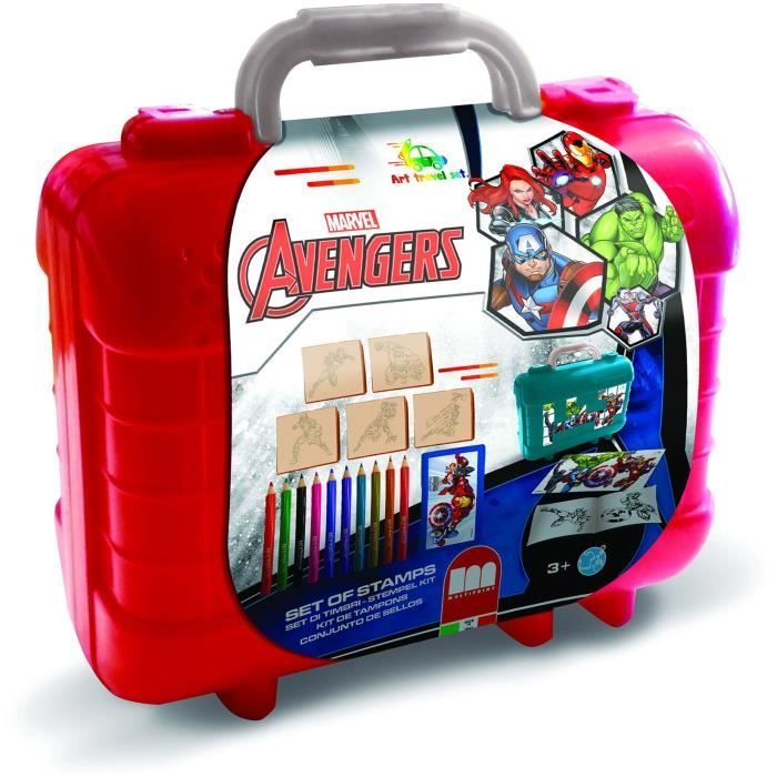 Travel Set - MULTIPRINT - 42873 - 5 tampons Avengers 10 crayons