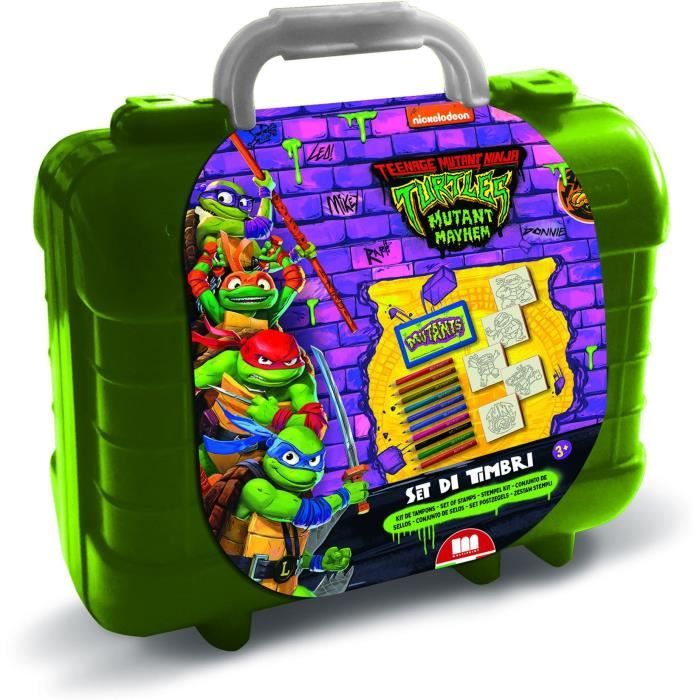 Travel Set - MULTIPRINT - 42884 - 5 tampons Tortues Ninja 10 crayons