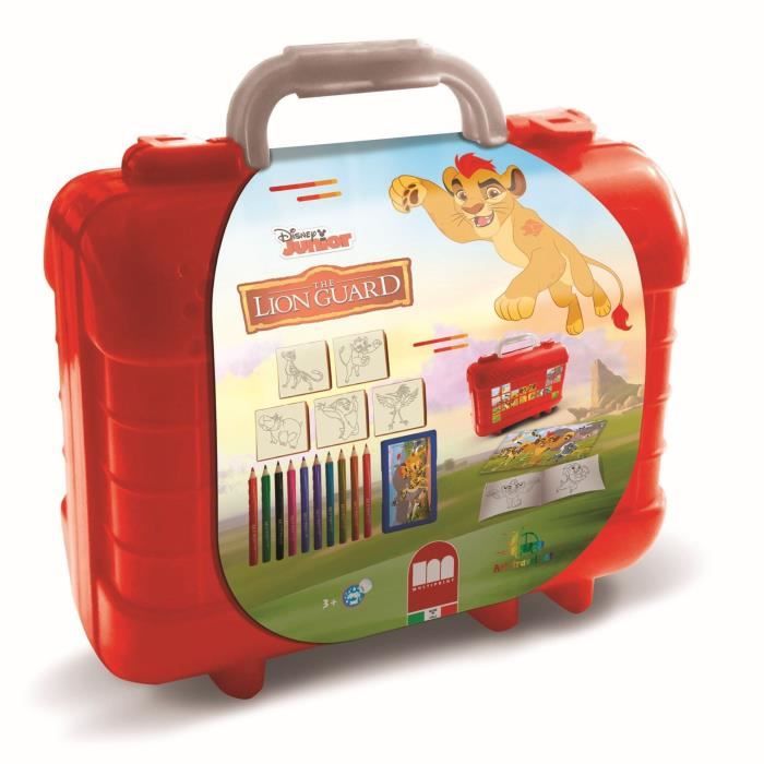 Travel Set - MULTIPRINT - 42946 - 5 tampons La Garde du Roi Lion 10 crayons