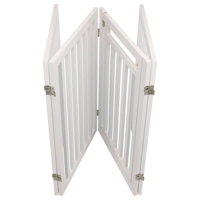 TRIXIE Barriere avec porte ajustable- (60-160cm) x 81 cm - Blanc - Pour chien TRIXIE