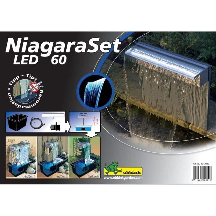 Ubbink Ensemble de cascade Niagara 60 cm LED avec pompe 401379 UBBINK