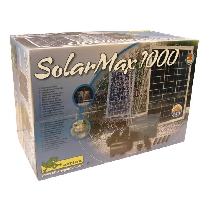 Ubbink Kit SolarMax 1000 et panneau solaire batterie et pompe 1351182 403740 UBBINK