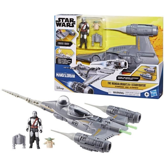 Vaisseau The Mandalorian’s N-1 Starfighter figurines Grogu et Mandalorien de 10 cm jouet pour enfant des 4 ans Star