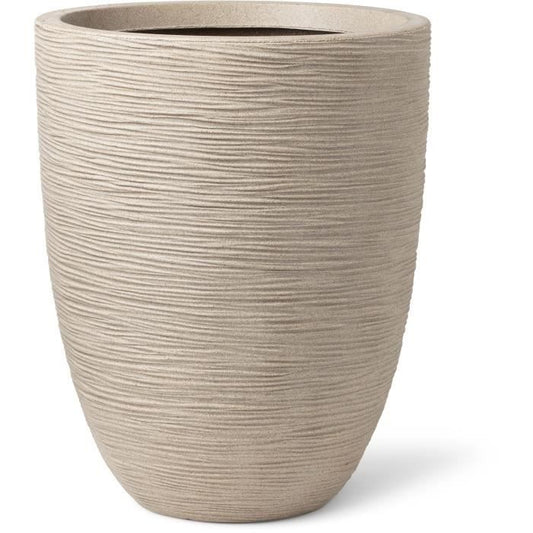 Vase élégant bas - CAPI EUROPE - WASTE RIB NL - 46 x 58 cm - Terrazzo beige