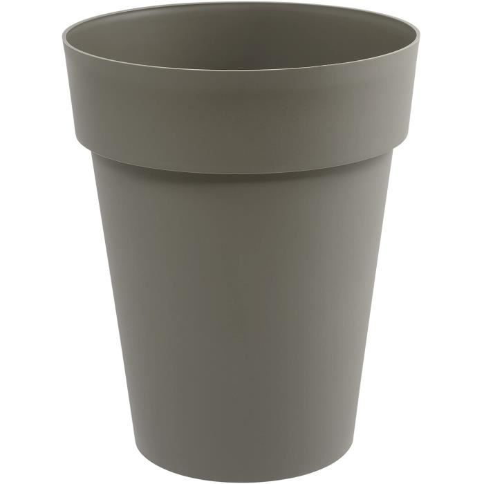 Vase rond Toscane - EDA PLASTIQUE - Ø 44 x 53 cm - 50 L - Gris - Résistant aux chocs EDA PLASTIQUE