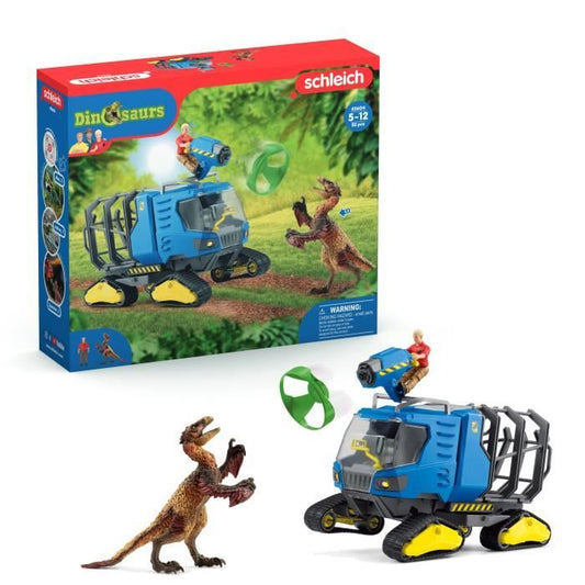 Véhicule de Capture Dino - Coffret de figurines dinosaures - Jouets Schleich 42604 Dinosaurs - Des 4 ans