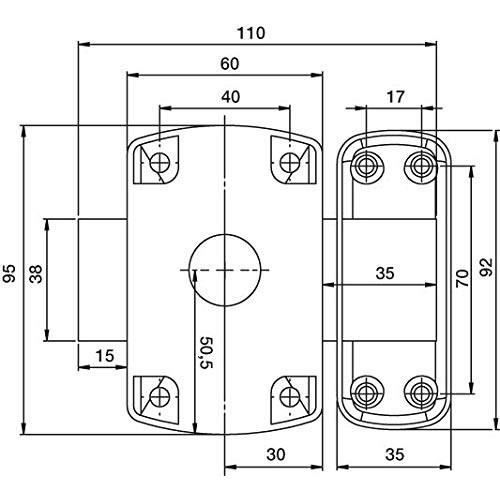 Verrou cylindre double 5 goupilles diametre 23 mm - longueur 45 mm - 3 clés - YALE