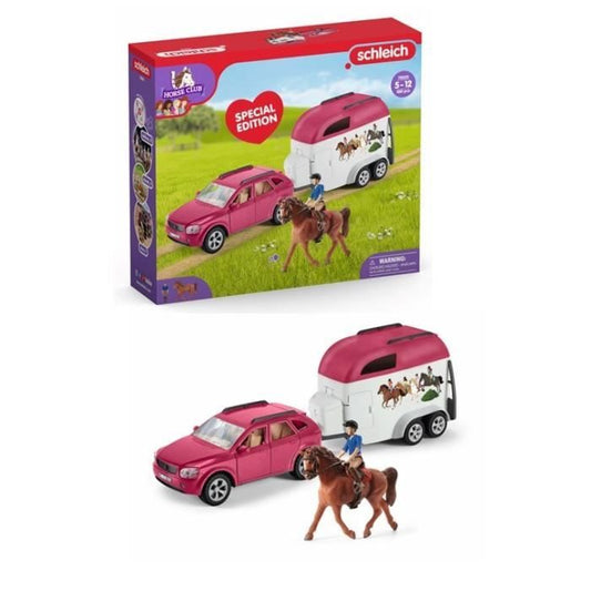 Voiture avec remorque pour chevaux Coffret schleich avec 1 cheval schleich inclus coffret figurines pour enfants de 5