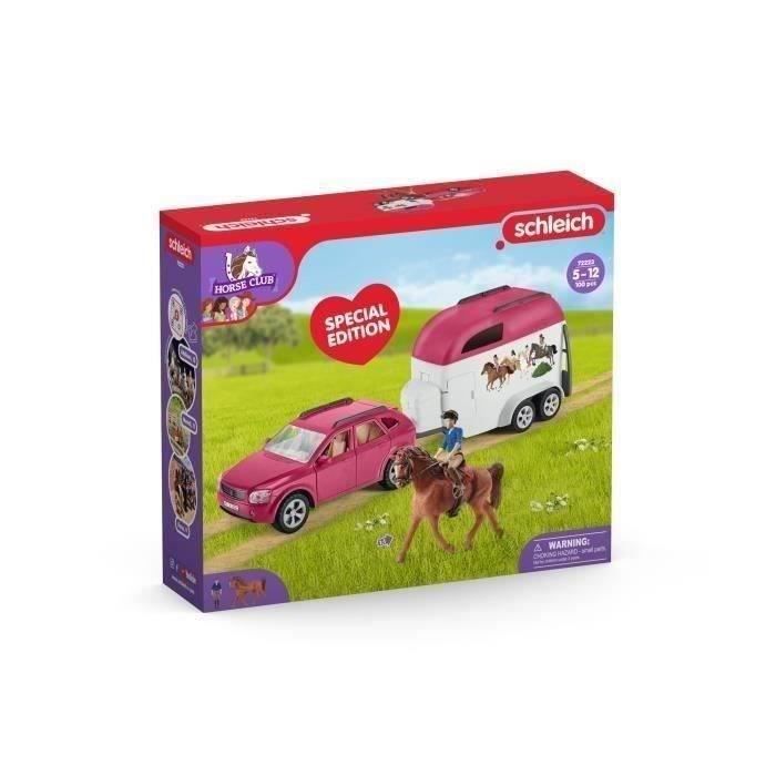 Voiture avec remorque pour chevaux Coffret schleich avec 1 cheval schleich inclus coffret figurines pour enfants de 5