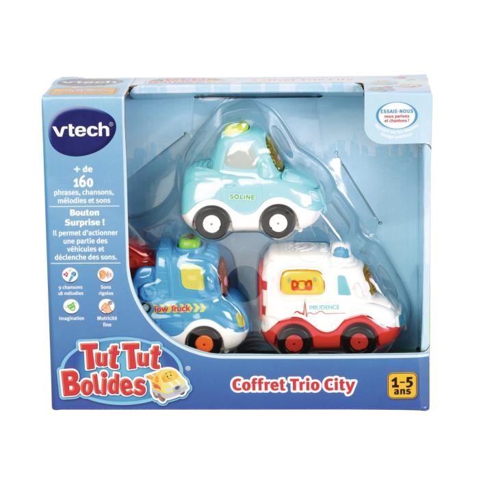 VTECH - Tut Tut Bolides - Coffret Trio City (Berline + Dépanneuse + Ambulance)