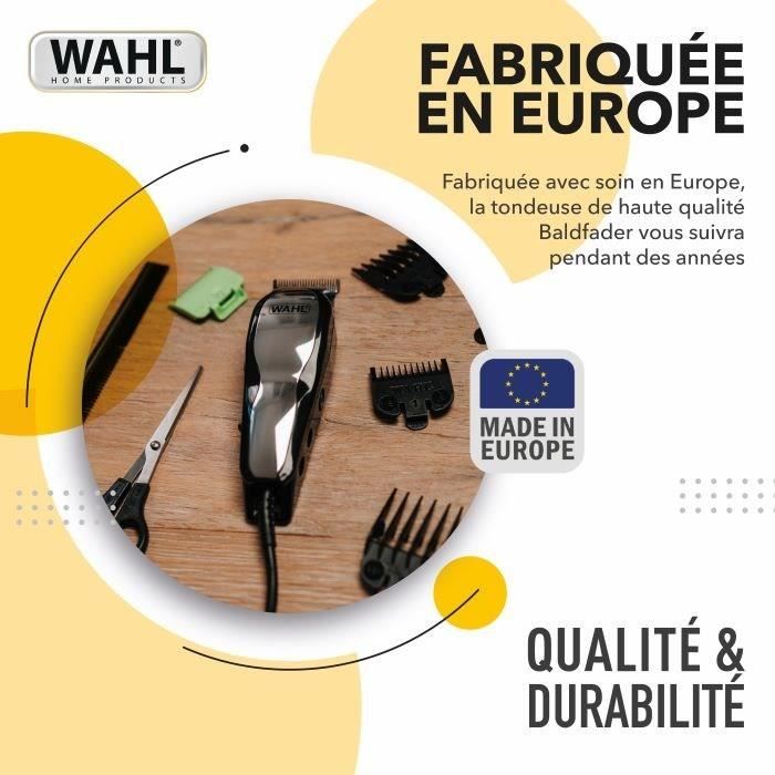 WAHL 20107.0460 Tondeuse cheveux Baldfader - Tondeuse filaire - Fonction effilage - Affûtage auto - Largeur de lame 45mm