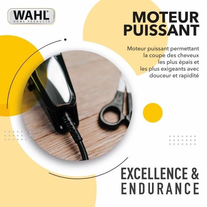 WAHL 20107.0460 Tondeuse cheveux Baldfader - Tondeuse filaire - Fonction effilage - Affûtage auto - Largeur de lame 45mm