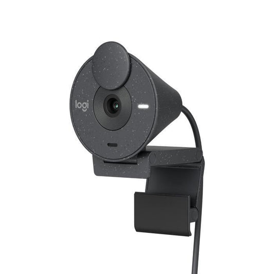 Logitech Brio 300 Webcam Full HD avec confidentialité, micro a réduction de bruit, USB - C - Graphite - Paloma Tech