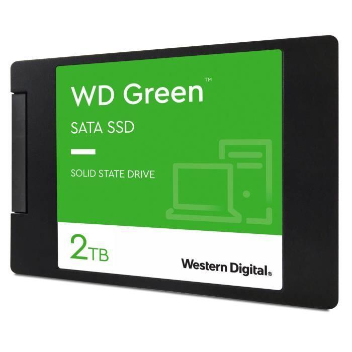 WESTERN DIGITAL Disque dur SATA SSD - 2TB interne - Format 2.5 - Vert WESTERN DIGITAL