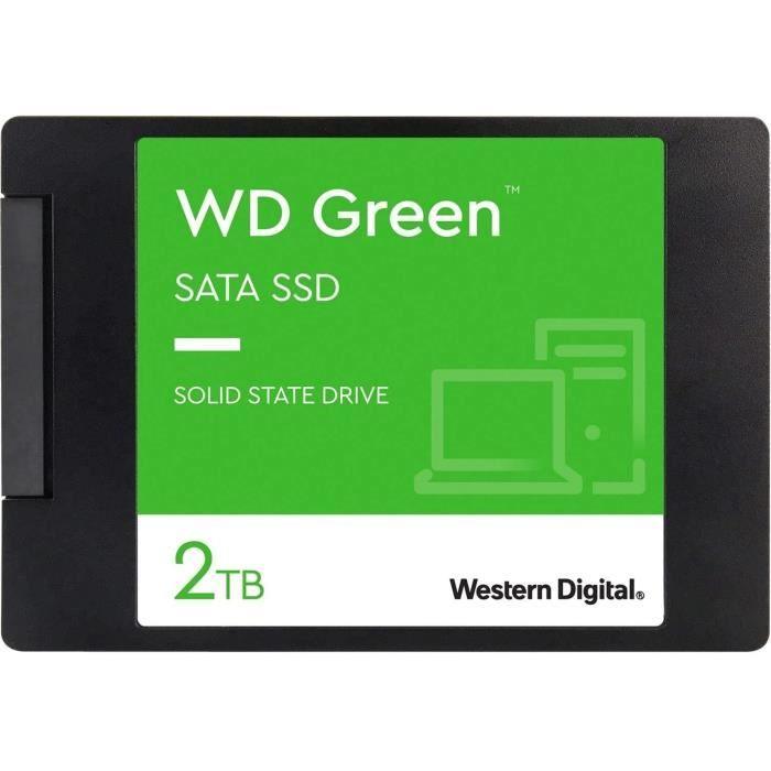 WESTERN DIGITAL Disque dur SATA SSD - 2TB interne - Format 2.5 - Vert WESTERN DIGITAL