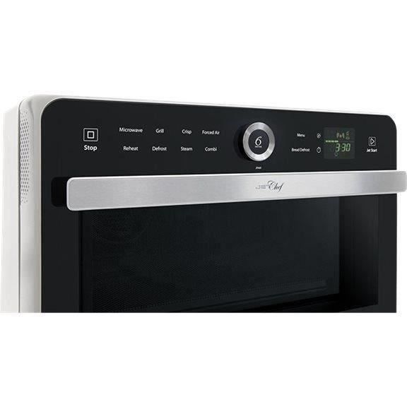 WHIRLPOOL JT469WH - Micro-ondes Jet Chef - 33 L - 6eme SENS Combi Crisp Vapeur - Cavité Inox - Plateau tournant 36 cm - Blanc WHIRLPOOL