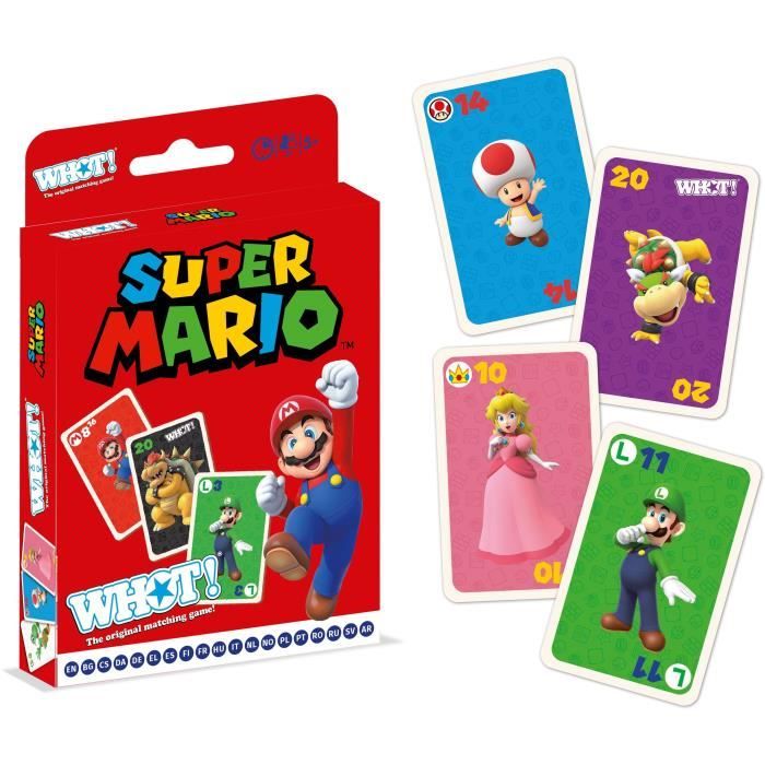 Whot! Super Mario - Jeu de cartes - WINNING MOVES - Jeu de cartes aux couleurs de Super Mario pour toute la famille.