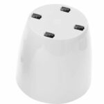 Vaso per piante lucido - GARDEN ID - Bianco lucido con ruote - 35 x 32 cm - Aspetto ceramica - Impermeabile - Facile da spostare
