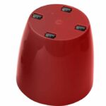 Vaso per piante lucido - GARDEN ID - Rosso brillante con ruote - 35 x 32 cm - Aspetto ceramica - Impermeabile - Facile da spostare - immagine 2